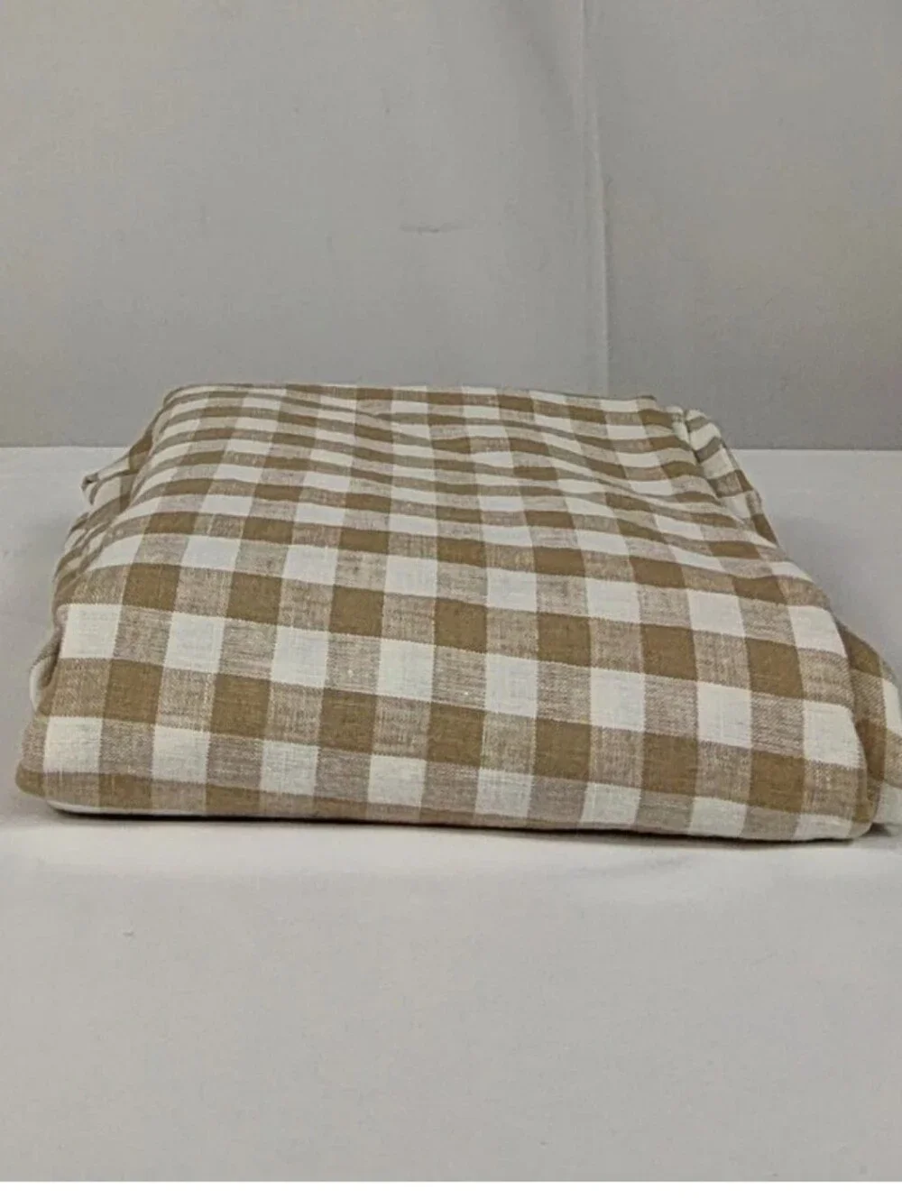 Quince European Linen Tan and White Gingham Buffalo Check 70
